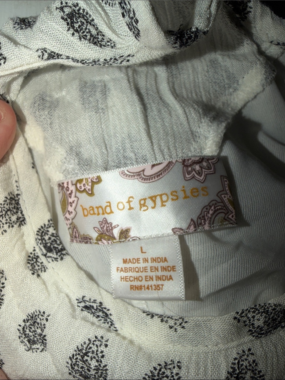 Band of Gypsies Ivory Mini Dress with Burgundy Embroidery - Picture 4 of 5